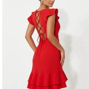 Hello Molly Vibrant Red Backless Dress